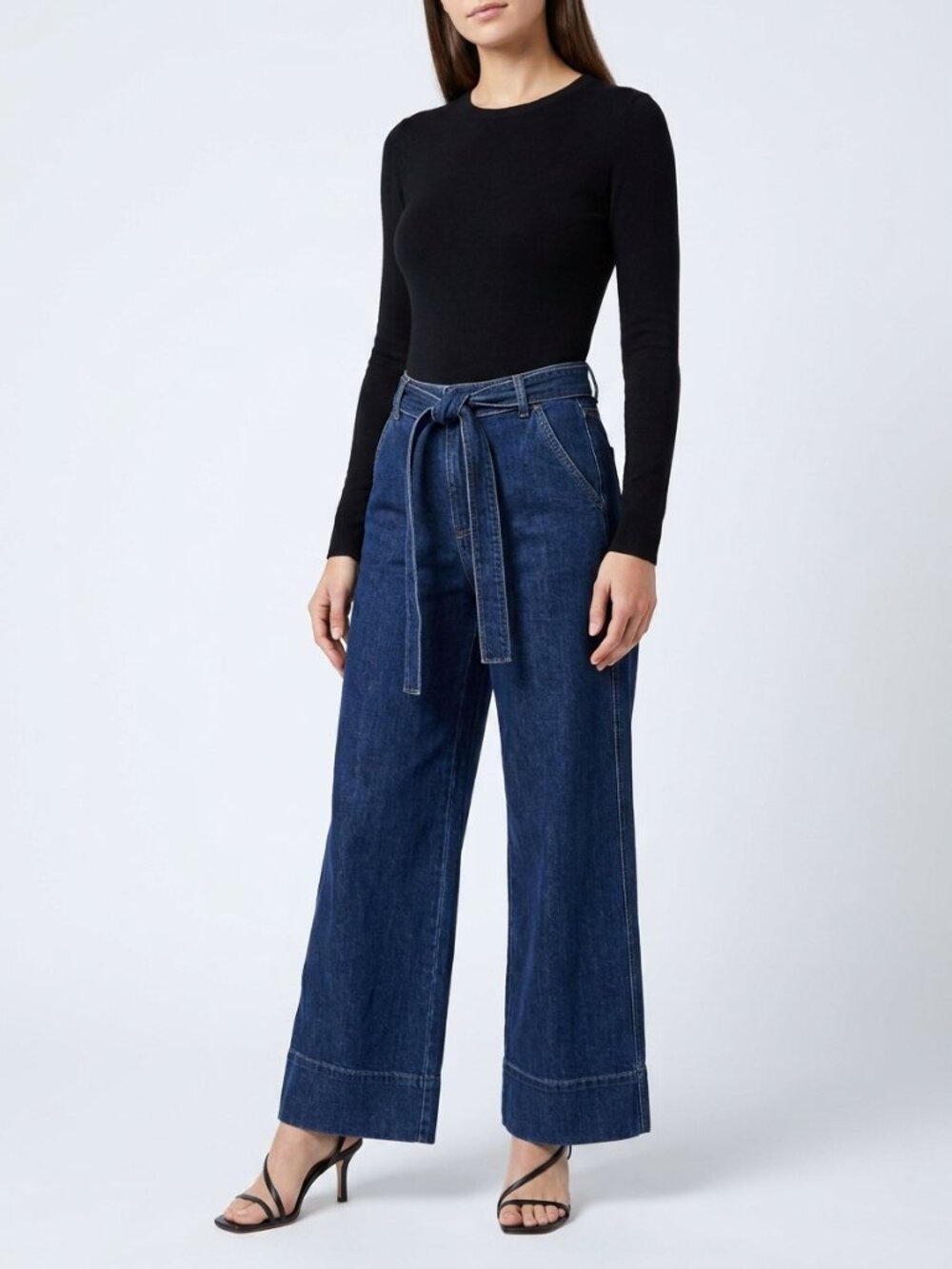 Oat New York High Rise Wide Leg Jeans 26 Dark Wash NWT